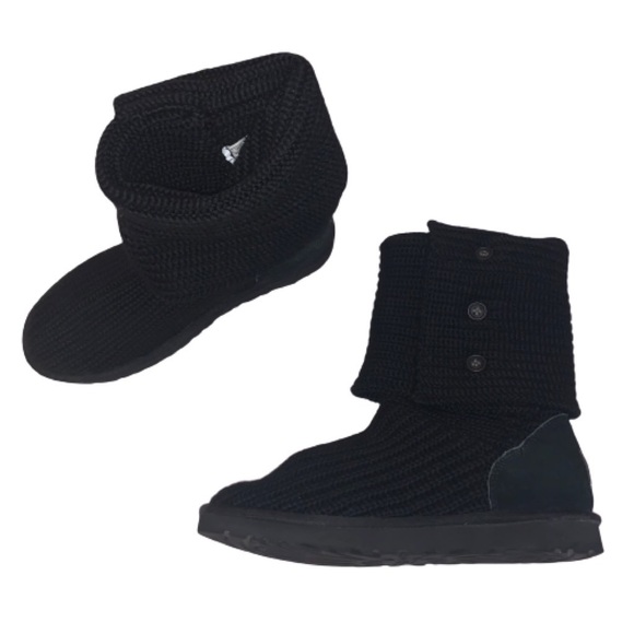 UGG Classic Cardy Sweater Boots Black Size 8 - Picture 12 of 16